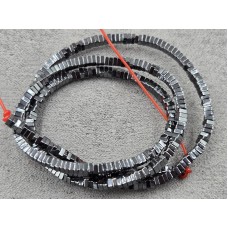 Гематит квадрат рондель 2*1 мм довжина 39-40 см