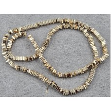 Гематит квадрат рондель 3*1,2 мм колір золото довжина 39-40 см