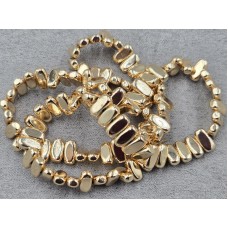 Гематит овал 4*8 мм товщ. 3 мм з поперечним отвором колір золото довжина 39 см