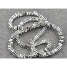 Гематит квадрат рондель 4*1,5 мм колір срібло довжина 39-40 см
