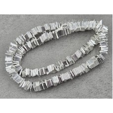 Гематит квадрат рондель 6*1 мм колір срібло довжина 39-40 см