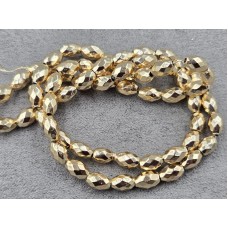 Гематит рис 4*6 мм колір золото грань довжина 38-39 см