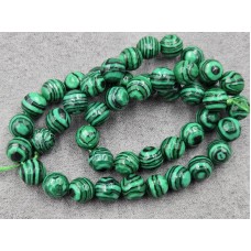 Малахит 8 мм грань искусс. длина 36 см