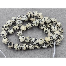 Яшма долматинец 8 мм многогранник длина 37-38 см