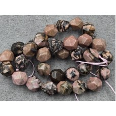 Родоніт 10 мм багатогранник довжина 35 см