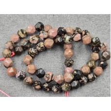 Родоніт 6 мм багатогранник довжина 35 см