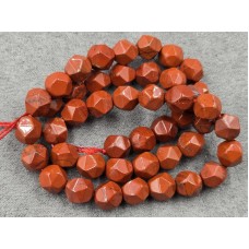 Яшма красная 8 мм многогранник длина 35-36 см