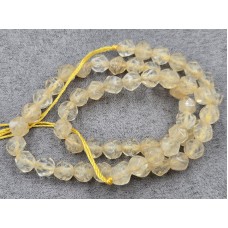 Кварц лимоний 6 мм багатогранник довжина 36 см