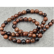 Обсидіан 6 мм коричневий грань довжина 35 см