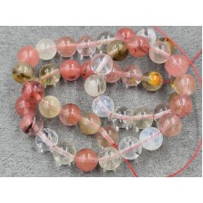 Кварц вишневий 8,5-9 мм довжина 38 см
