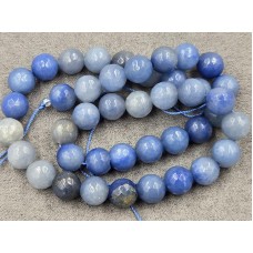 Авантюрин 8,5-9 мм синій грань довжина 36 см 