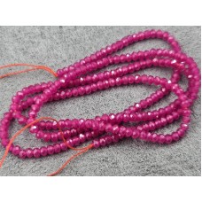 Рубін (корунд) рондель 2,3-2,4*1,5 мм грань довжина 38-39 см
