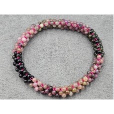 Турмалін браслет 3 мм товщ. 8 мм довжина 17 см 