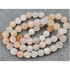 Авантюрин 6,5 мм персиковый грань длина 36-37 см