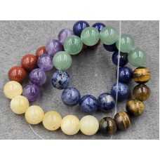 Микс камней *7 чакр* 10-10,5 мм длина 38 см