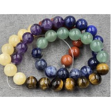Микс камней *7 чакр* 8-8,5 мм длина 38 см