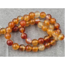 Агат 8-8,5 мм сердоликовый длина 37-38 см 