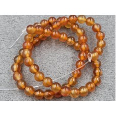 Агат 6-6,5 мм сердоликовый длина 37-38 см 