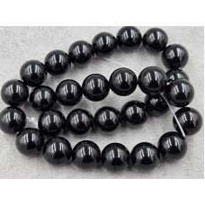 Обсидиан 14 мм черный длина 38 см