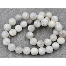 Агат 10 мм білий довжина 37-38 см
