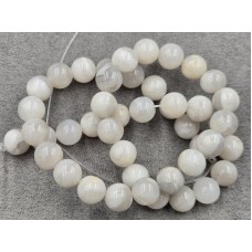 Агат 8,5-9 мм білий довжина 37-38 см