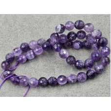 Аметист шеврон 8 мм грань длина 37-38 см