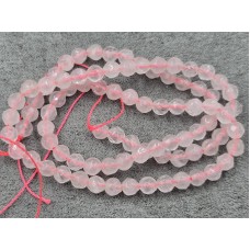 Розовый кварц 4,5-4,7 мм длина 36-37 см