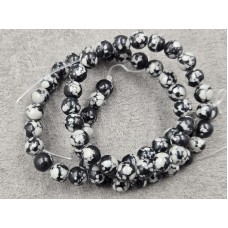 Обсидиан 6-6,5 мм синтетический длина 36-37 см