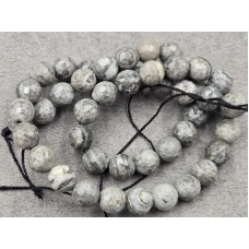 Яшма серая 8 мм грань длина 37-38 см