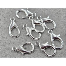 Замки 18 мм 100 штук цвет серебро