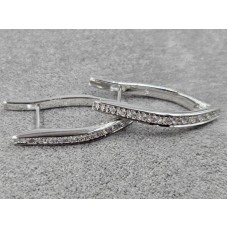 Серьги Xuping 3 мм высота 25 мм английский замок родий