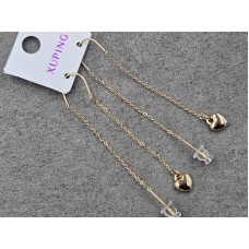 Серьги протяжки Xuping 7 мм длина 6 см цвет 18к