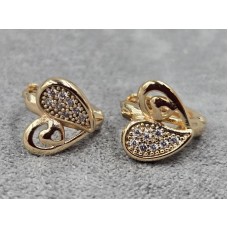 Серьги Xuping 10 мм высота 11 мм круглый замок цвет 18к