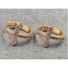 Серьги Xuping 11 мм высота 15 мм цвет золото 18к