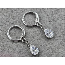 Серьги Xuping 6 мм высота 25 мм родий