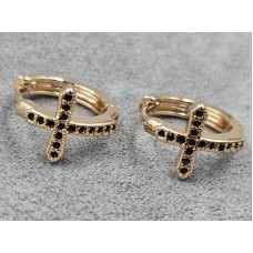 Серьги Xuping 11 мм высота 15 мм круглый замок цвет 18к