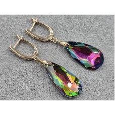 Серьги Xuping 12 мм высота 45мм английский замок цвет 18к