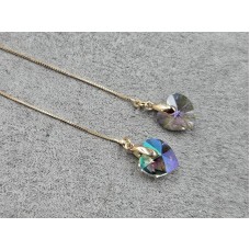 Серьги протяжки Xuping 10 мм длина 12 см цвет золото 18к