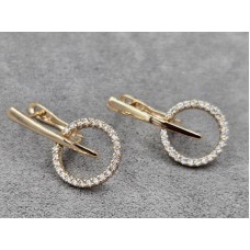 Серьги Xuping 13 мм высота 24 мм английский замок цвет 18к