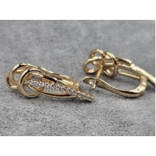 Серьги Xuping 8 мм высота 22 мм английский замок цвет 18к