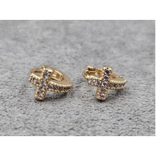 Серьги Xuping 11 мм высота 8 мм круглый замок цвет золото 18к