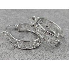 Серьги Xuping 6 мм высота 24 мм родий