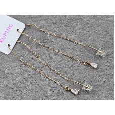 Серьги протяжки Xuping 4*7 мм длина 6 см цвет золото 18к