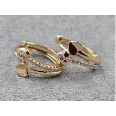 Серьги Xuping 9 мм высота 16 мм замок Конго цвет золото 18к