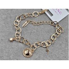 Браслет Xuping бусина 12 мм товщ. 7 мм довжина 17+3 см колір золото 18к