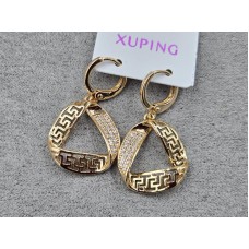 Серьги Xuping 18 мм высота 30 мм круглый замок цвет золото 18к