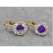 Серьги Xuping 11 мм высота 18 мм английский замок цвет золото 18к