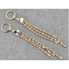 Серьги Xuping 7 мм высота 8 см круглый замок цвет золото 18к