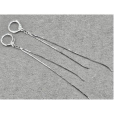 Серьги Xuping 3 мм высота 10 см круглый замок родий