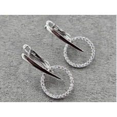 Серьги Xuping 13 мм высота 24 мм английский замок родий